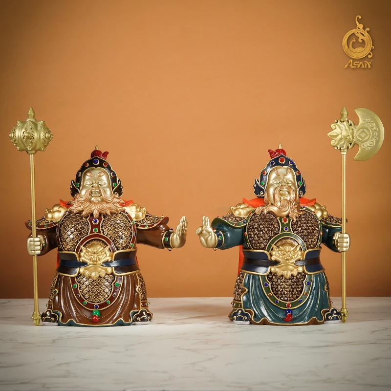 黄铜摆件《护宅门神》家居铜工艺品 客厅桌面玄关装饰品乔迁礼品