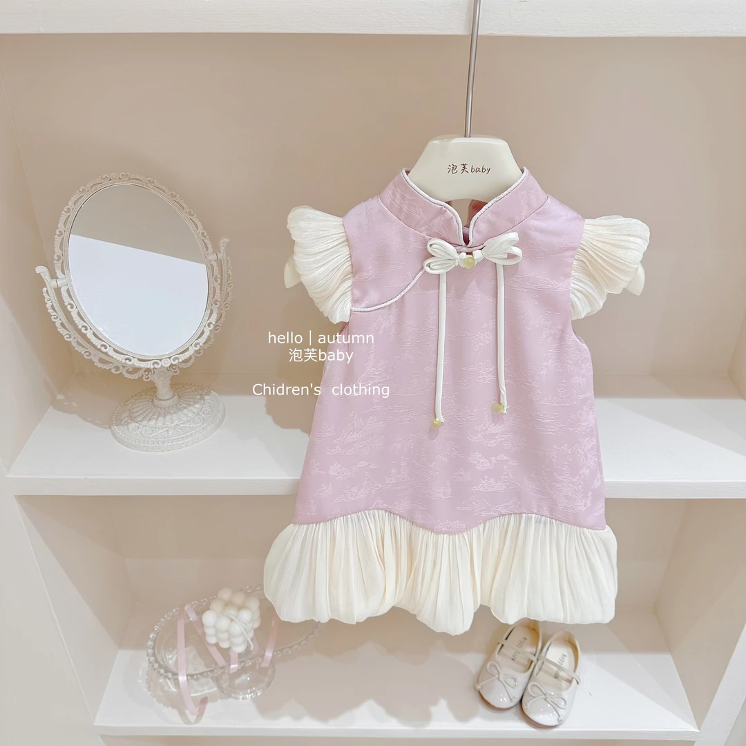 国潮穿搭#女童夏季洋气旗袍裙新品女宝宝汉服连衣裙