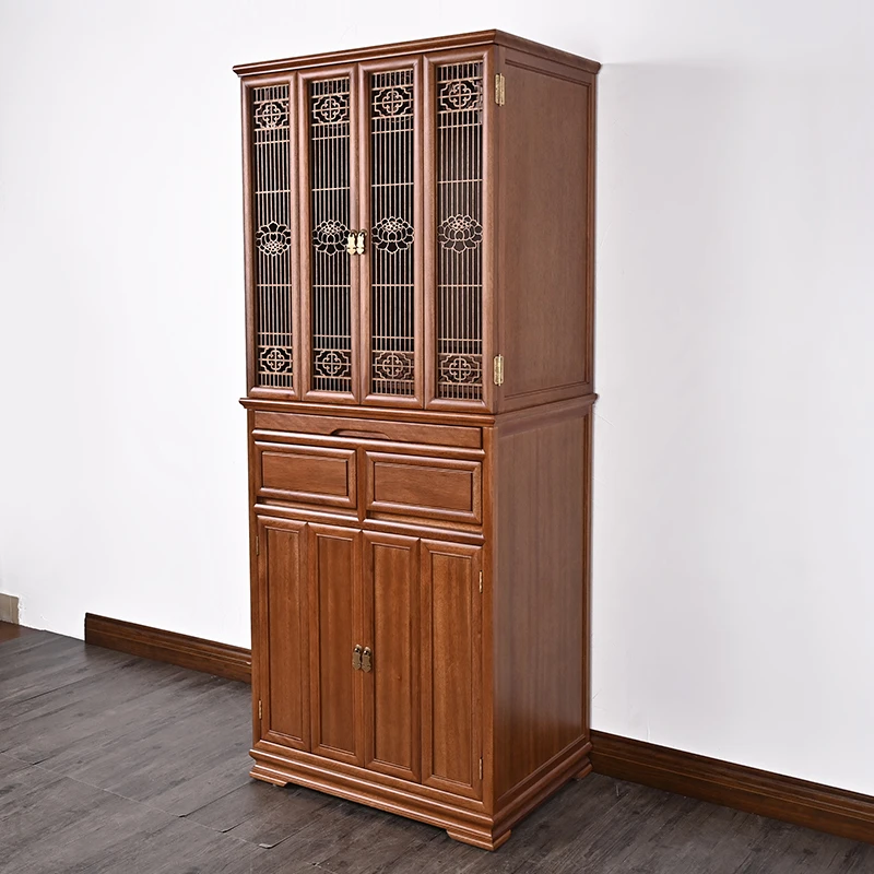 实木唐氏带门立柜佛柜家用玄关客厅餐厅储物柜新中式
