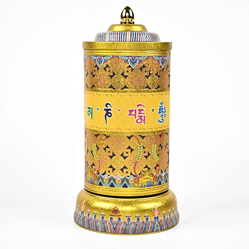 家用电动音乐盒转轮经筒桌面摆件工艺品