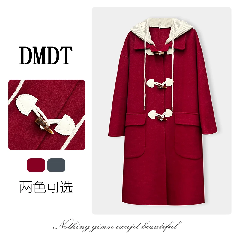 【多米潮牌】新品 “素锦年华”帽子可拆卸牛角扣外套QD20766