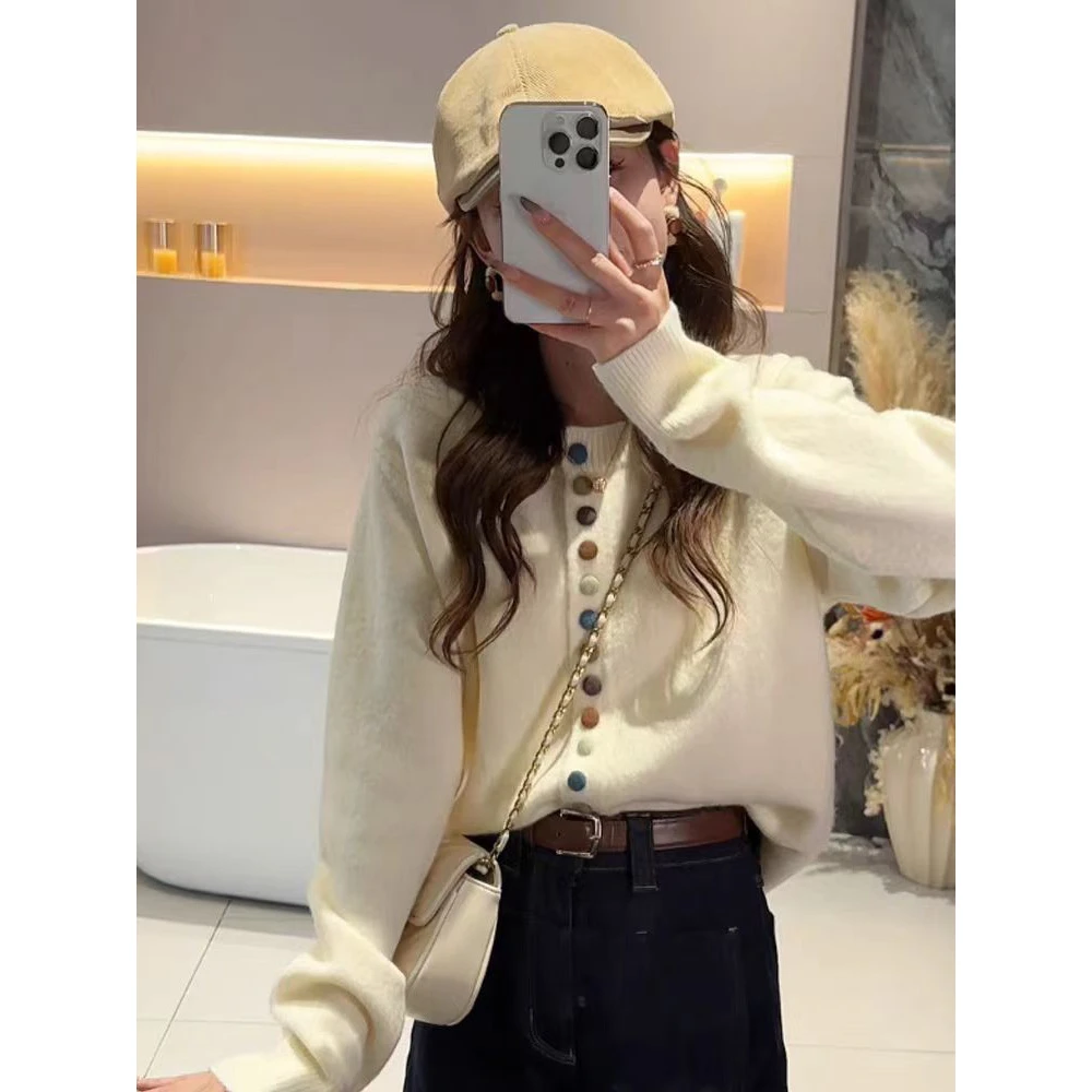 V8074 【子杉专属】2024秋冬新款时尚纯欲风气质时尚休闲百搭上衣