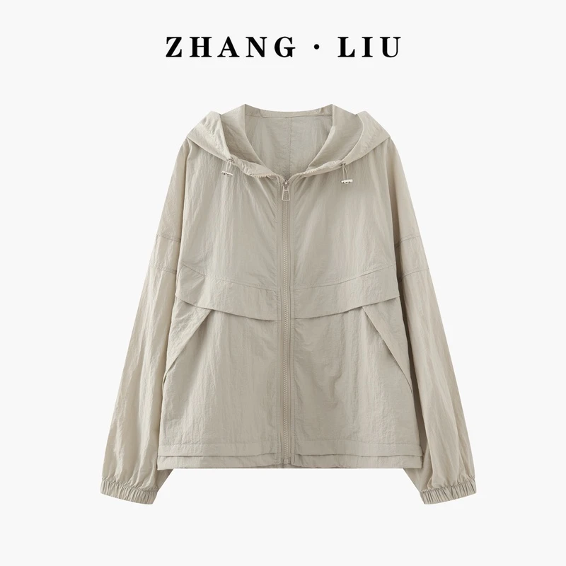 ZHANGLIU/ 自制透气防晒衣女款外穿冰丝凉感防紫外线连帽薄款002
