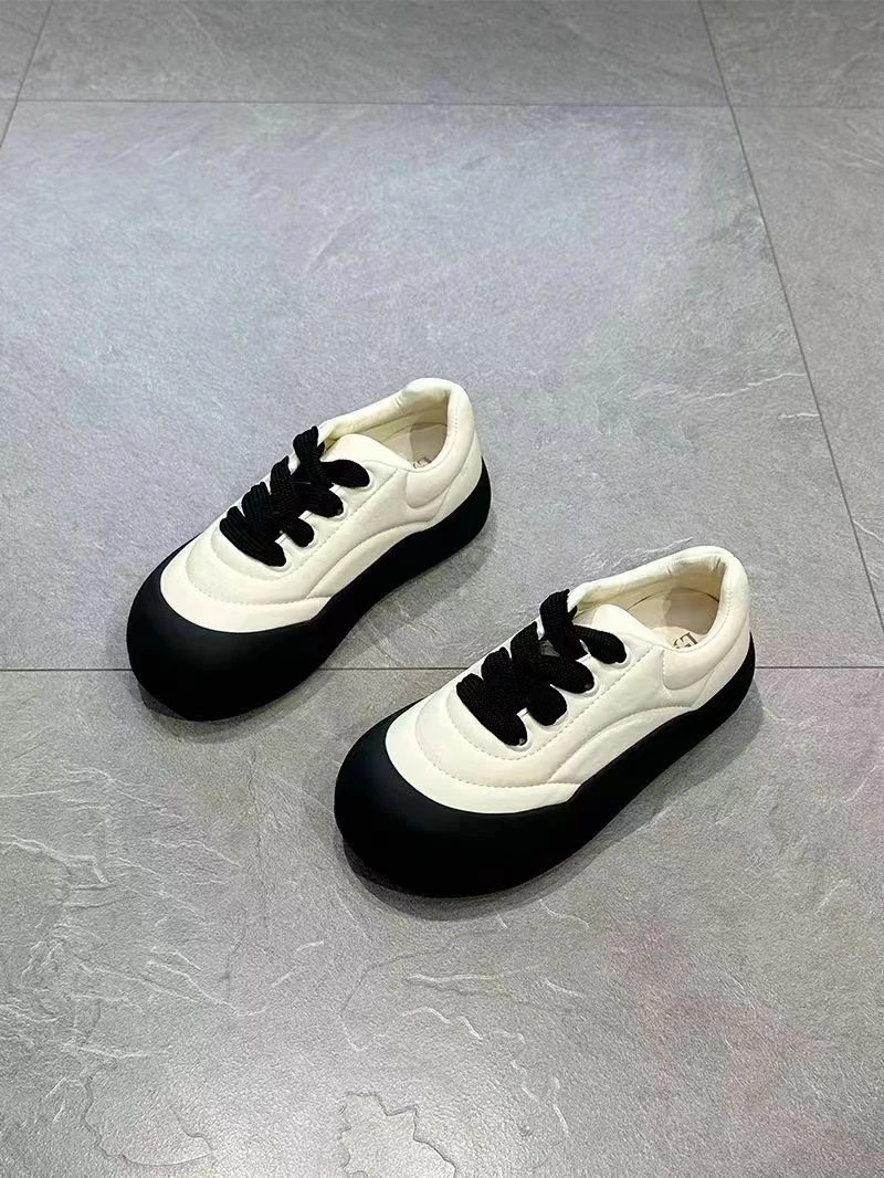 5089-C6欧货真皮女鞋2023秋新款真皮厚底松糕运动休闲鞋