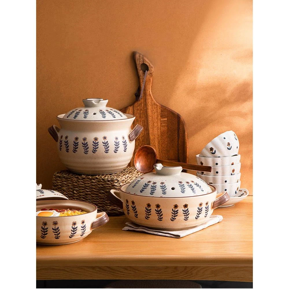 大容量石锅耐高温家用煤气灶燃气煲仔饭拌砂锅饭砂锅通用炖锅煲汤