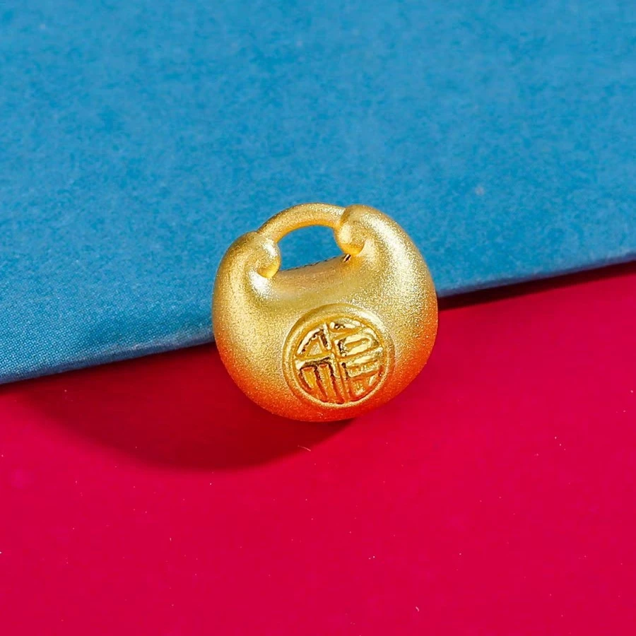 黔晋福精品足金999小胖福吊坠3D硬金小胖福挂坠颈饰