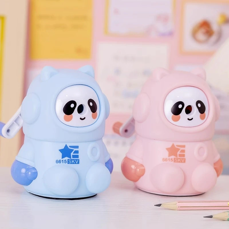创意卡通冰熊猫卷笔刀削笔器自动进铅小学生专用可爱儿童幼儿园多