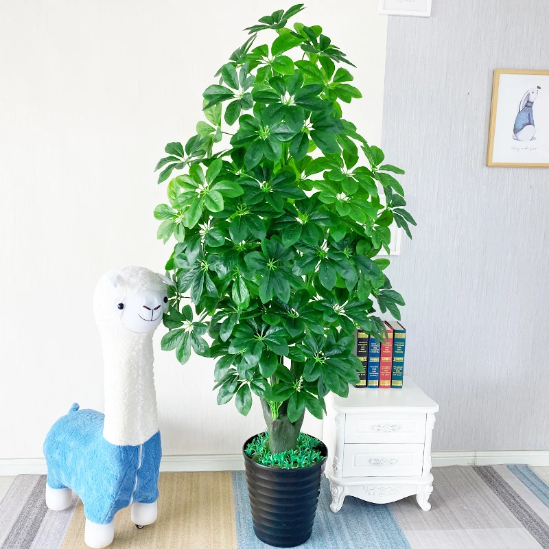 仿真植物造景仿真假花金钱树制作假花树室内假树大型仿真花仿真树