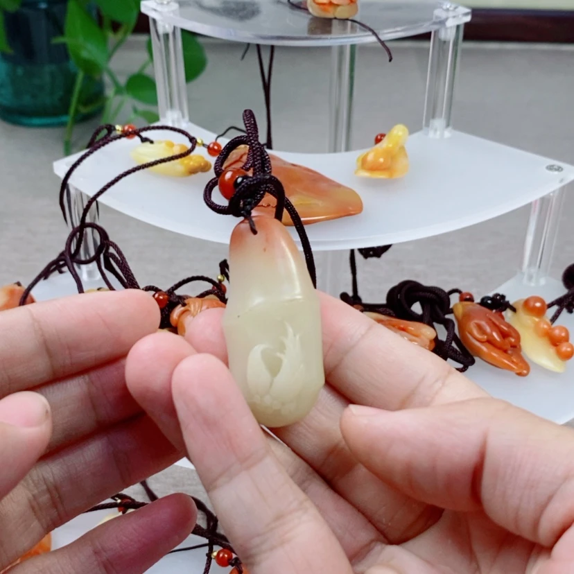 【闪购商品】书法寿山芙蓉节节高升挂件