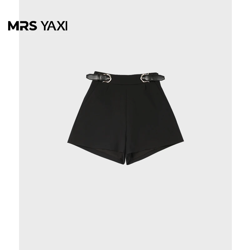 Mrsyaxi设计感腰带百搭醋酸短裤西裤YX081803