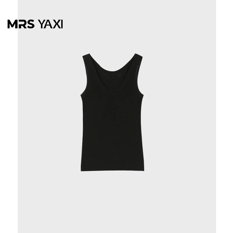 MrsyaxiY纯色百搭基础款羊毛打底背心YX032901