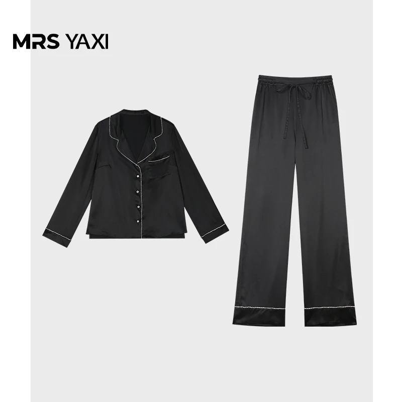 Mrsyaxi夏季新款家居真丝睡衣套装YX4050305