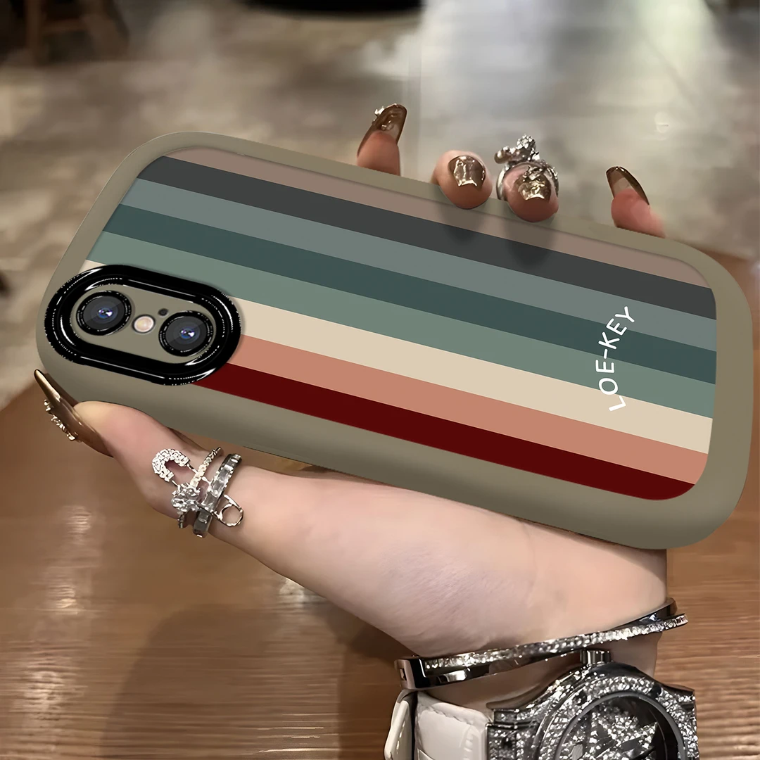 适用于【苹果】X/XS简约彩色线条个性时尚潮流手机壳