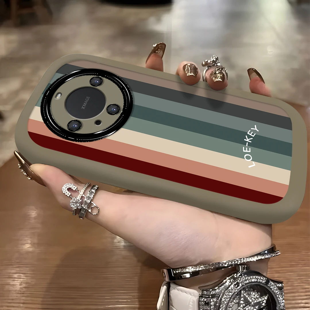 适用于【华为】Mate60Pro/Pro+简约彩色线条个性时尚潮流手机壳