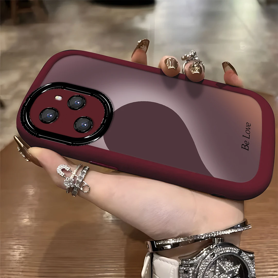 适用于【华为】荣耀100Pro渐变半边爱心简约高级感防摔手机壳