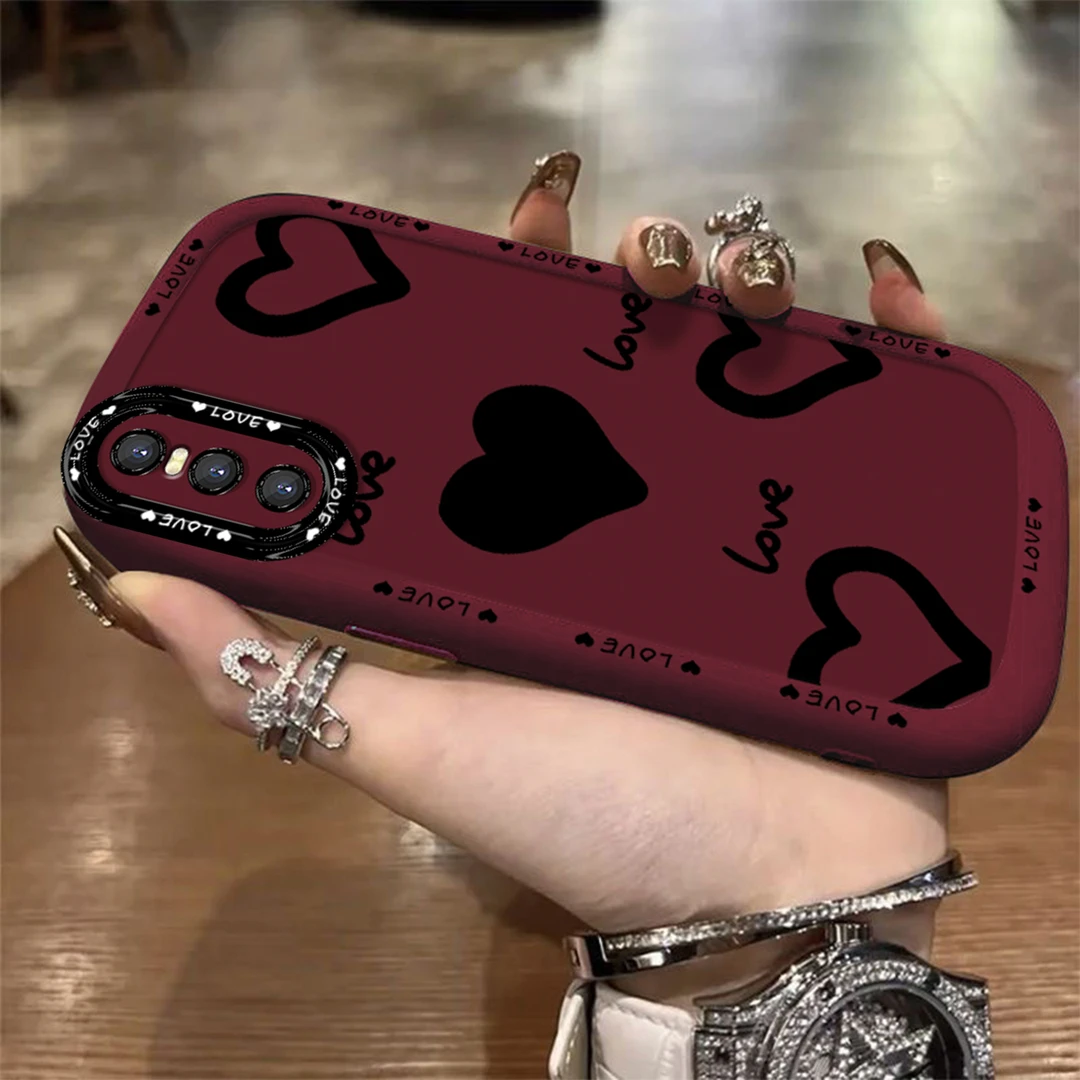 适用于【VIVO】X27黑色心心创意简约个性潮流防摔手机壳