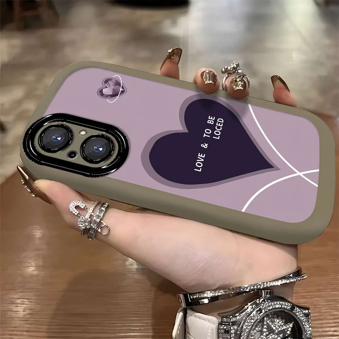 适用于【华为】荣耀50SE英文爱心高级感网红女款硅胶防摔手机壳