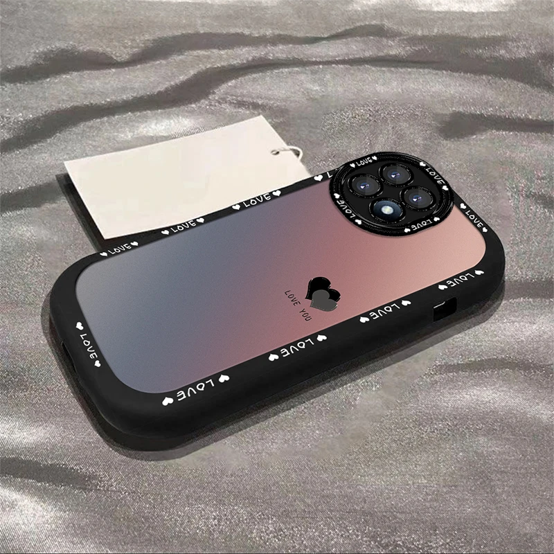 适用于【OPPO】A72【5G】/A53【5G】渐变黑色爱心简约创意泡芙壳