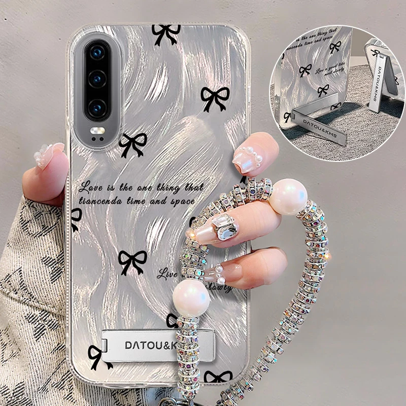 适用于【华为】P30简约满屏蝴蝶结新款女款羽纱手机壳