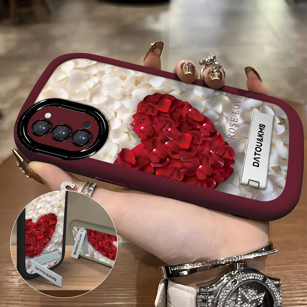 适用于【OPPO】Reno4时尚爱心花瓣创意新款网红女款手机壳