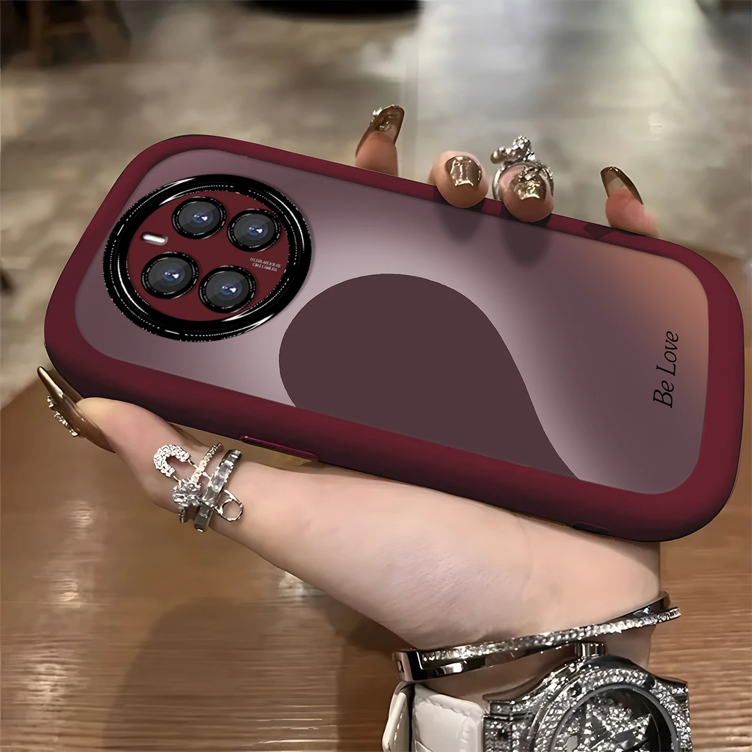 适用于【华为】Mate50/E渐变半边爱心简约高级感防摔手机壳