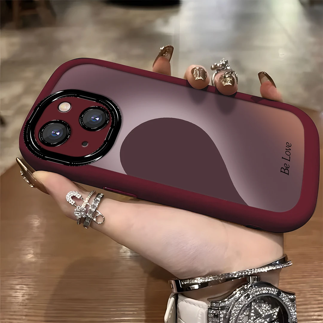 适用于【苹果】13Mini渐变半边爱心简约高级感防摔手机壳