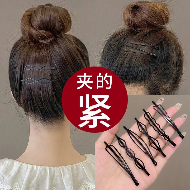 黑色发夹女网红一字夹子头饰发卡刘海侧边后脑勺碎发整理神器边夹