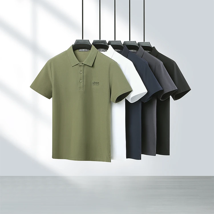 Jeep索罗娜凉感Polo衫男士翻领夏季爆款弹力凉感纯色休闲百搭半袖