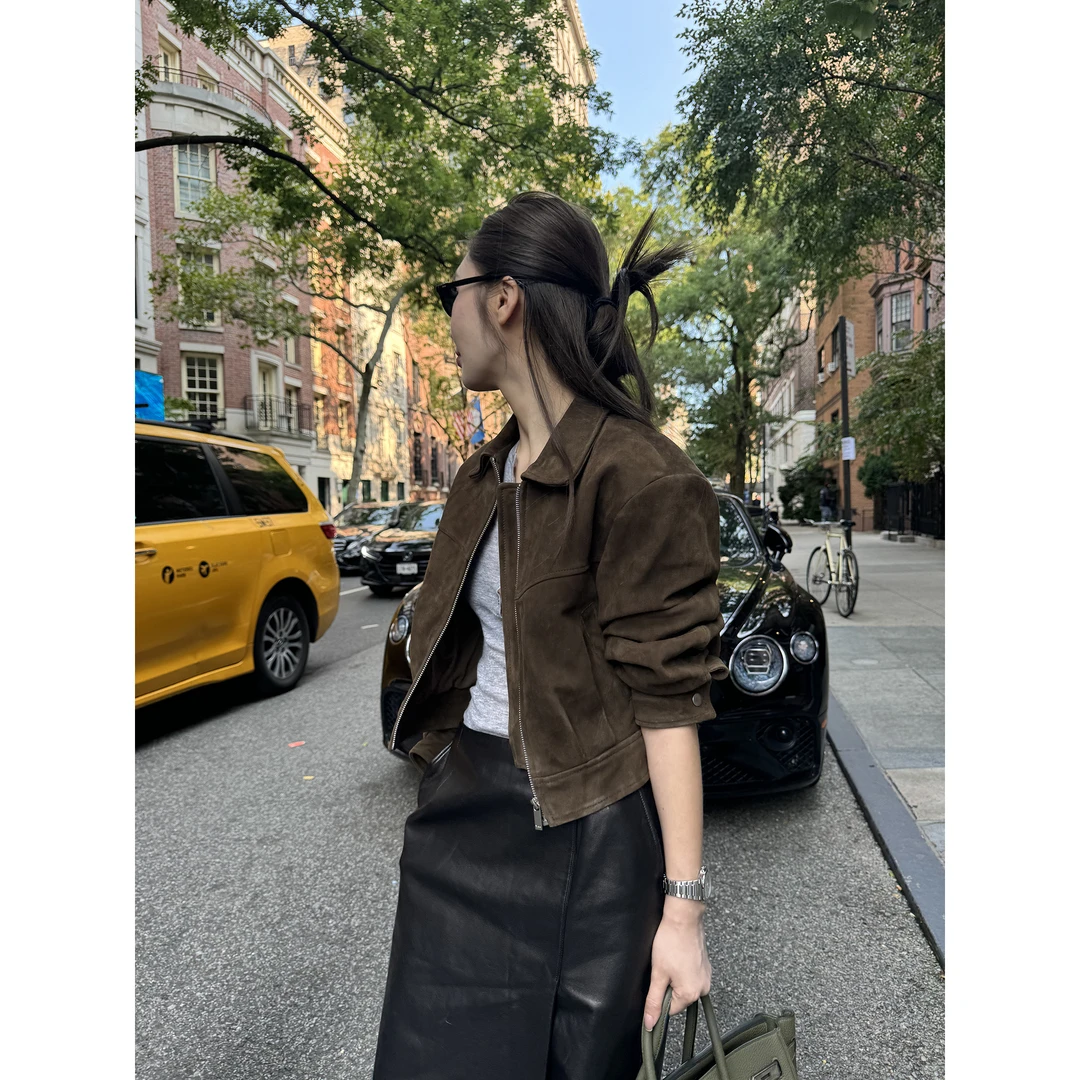 【ASHLEYASS】 “佛罗伦萨”翻领皮毛一体潮流简约长袖外套LSS241082S