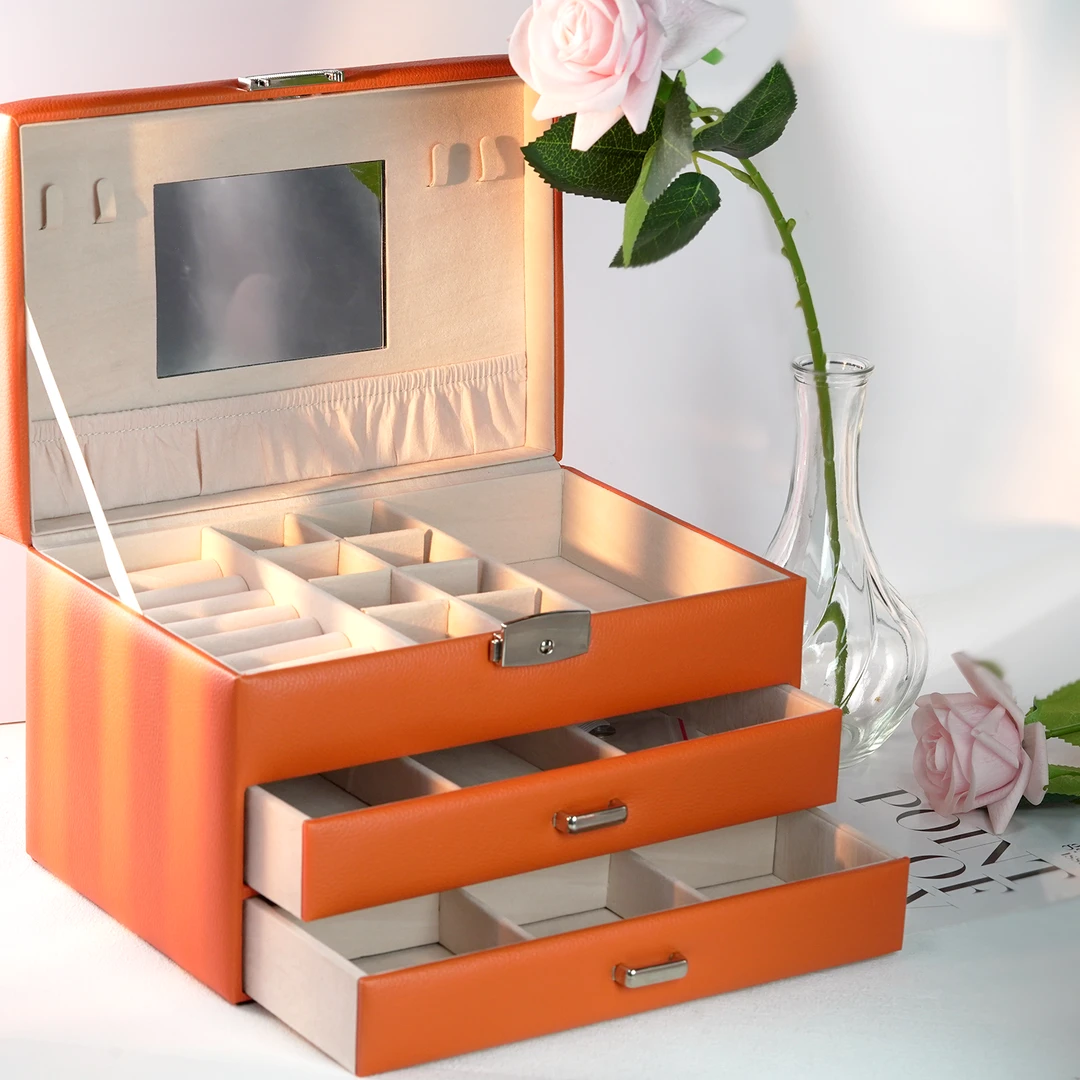 精美时尚高端首饰盒-橘色