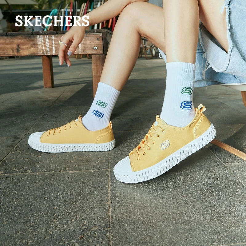 Skechers斯凯奇男女同款百搭板鞋低帮秋冬季帆布鞋时尚饼干鞋1551