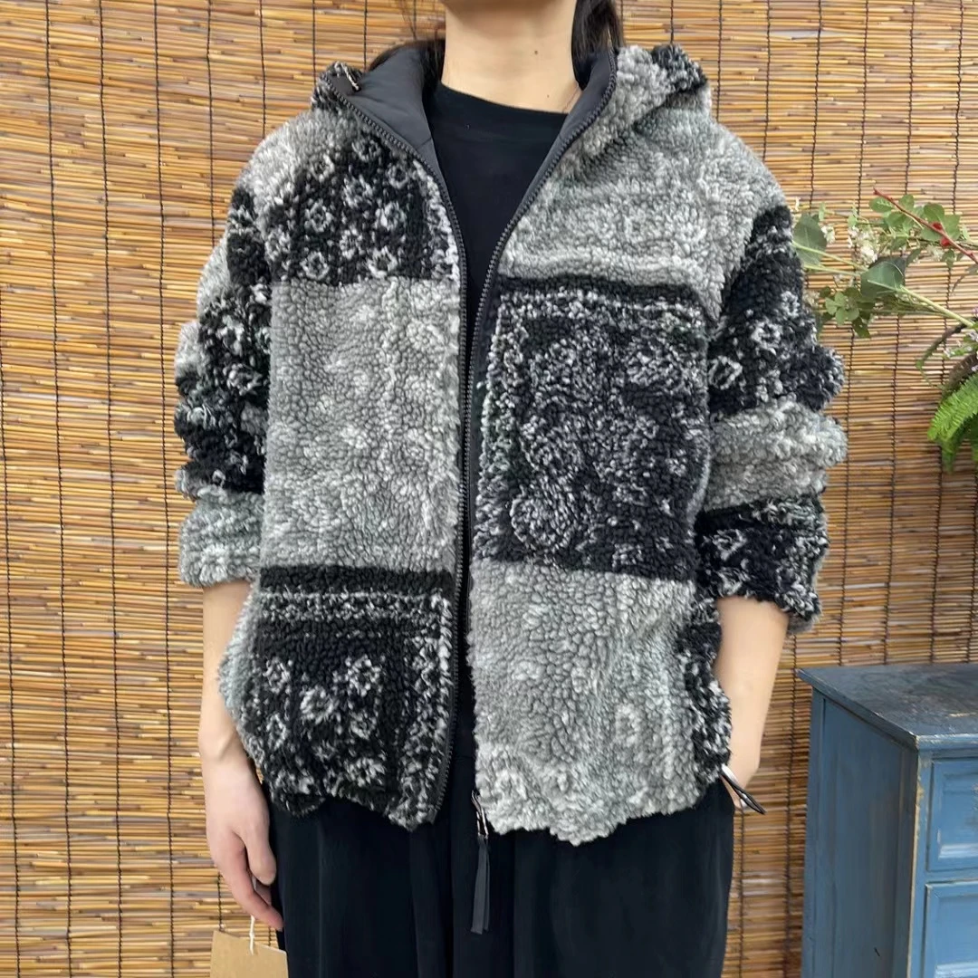 7469新款秋冬双面穿休闲百搭减龄上衣加厚连帽外套