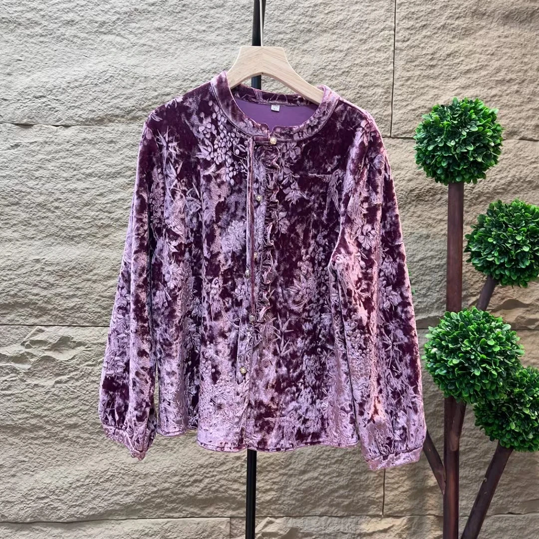 7696新款春秋新中式复古文艺百搭显瘦上衣衬衫