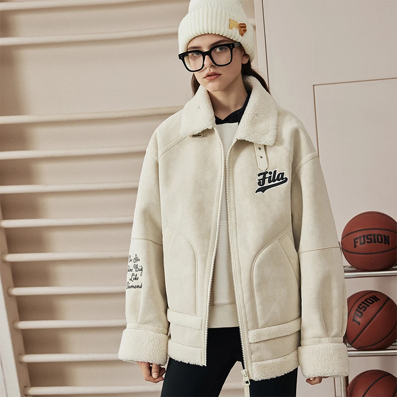 Fila/斐乐潮流冬季宽松加厚秋冬立领百搭保暖复古外套秋冬穿搭