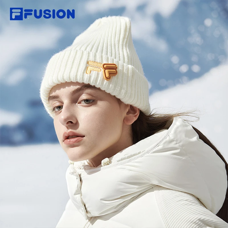 FILA FUSION斐乐潮牌情侣款多彩针织帽新年穿搭毛线帽舒服穿搭