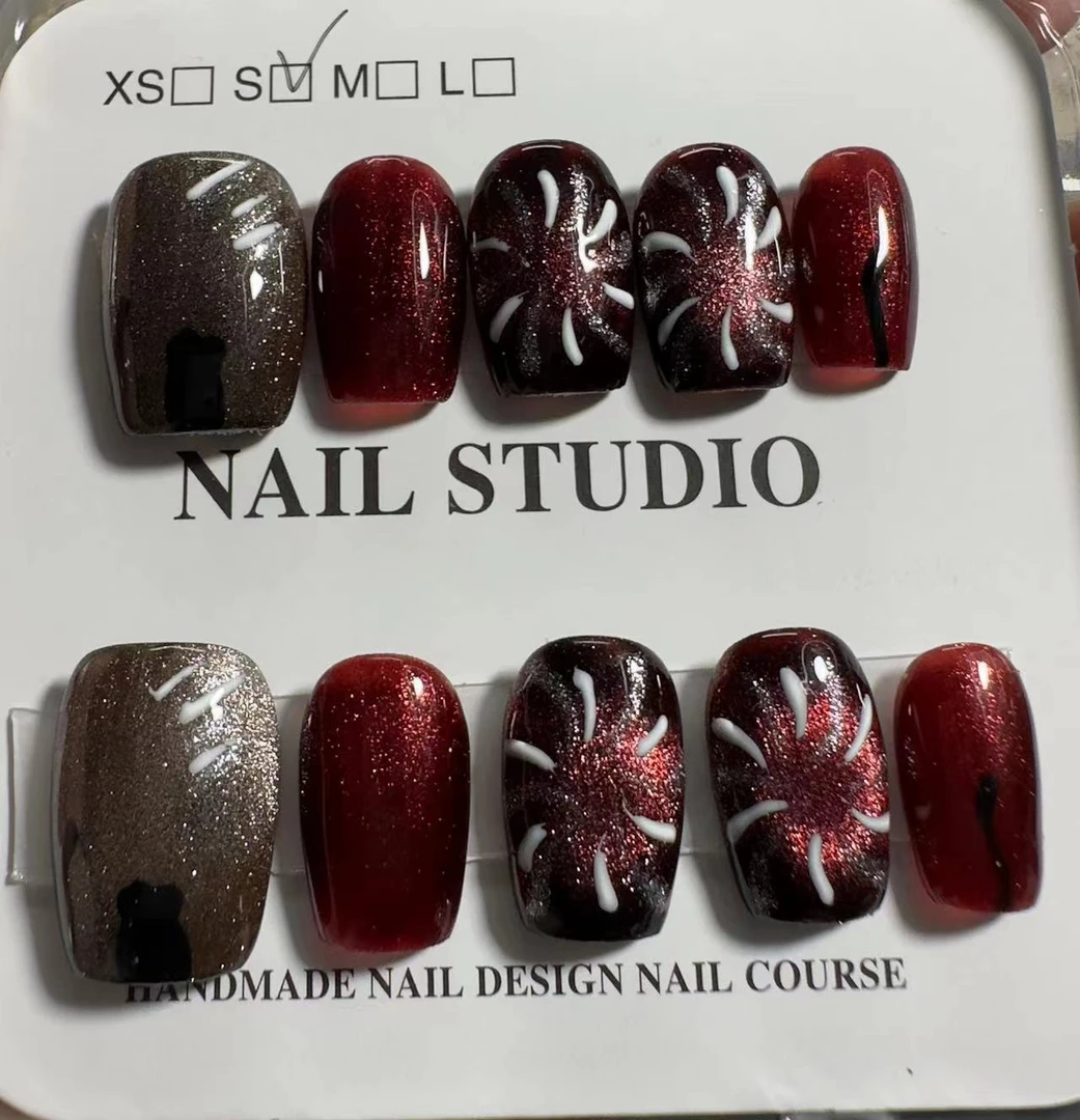 【哈基米烟花（红）】纯手工穿戴甲