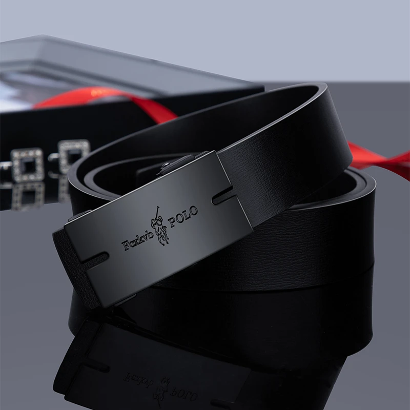 保罗POLO男士皮带自动扣腰带中年商务时尚男式青年牛皮年轻人正品