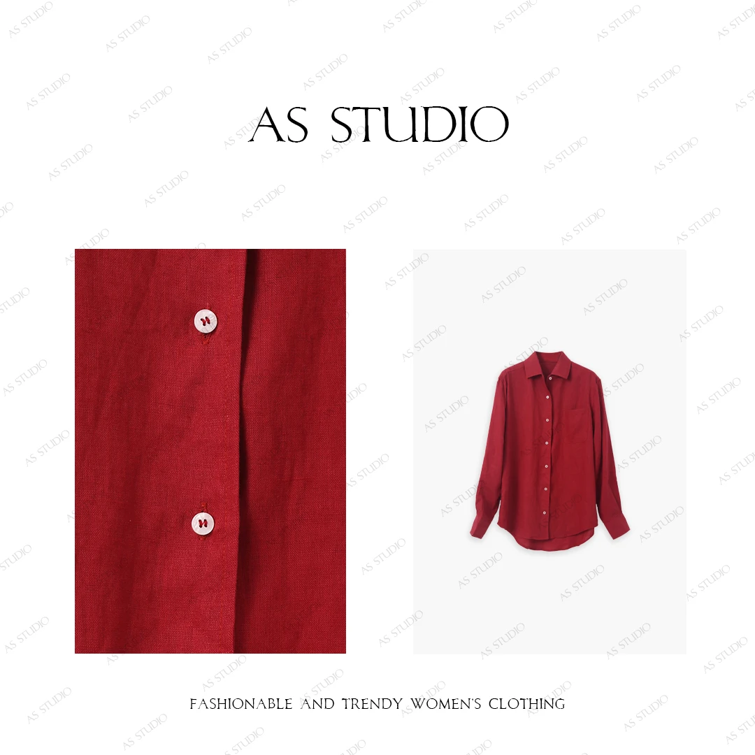 【AS戴妃】24新100亚麻阔感气质衬衫AS24QCS1