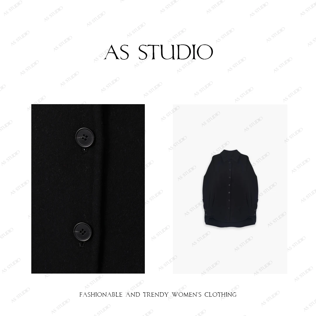 【AS幂式衣】25新随性时髦衬衫式廓形双面呢外套AS24DDD577