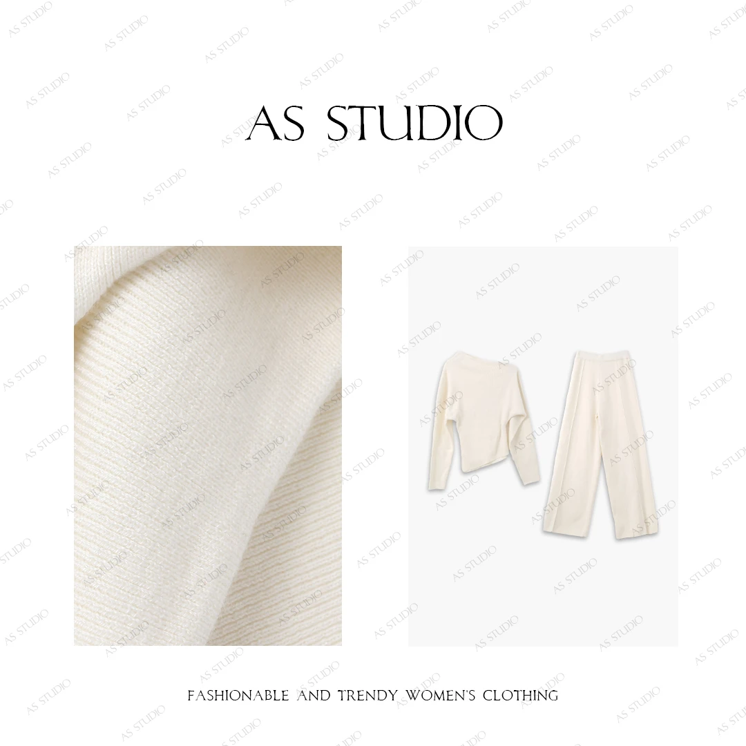 【AS椰奶冻】24新不规则高级套头毛衣＋阔腿裤套装AS24QTZ29