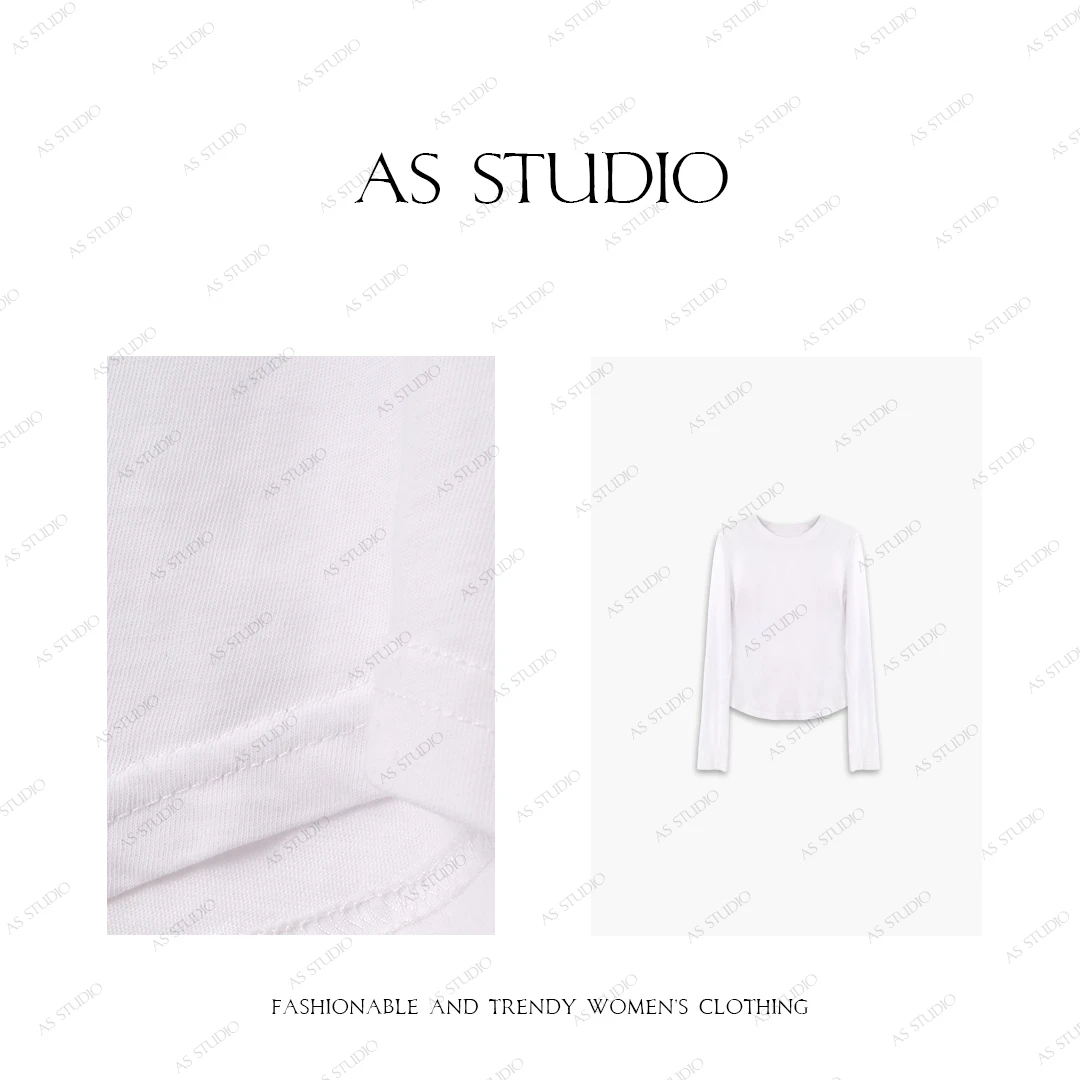 【AS小天】25新圆领简约修身打底衫AS24QSY56