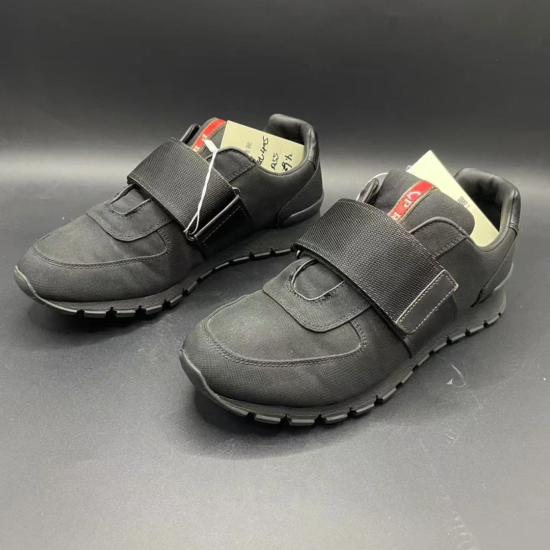 【聚星好物】Prada/普拉达男士舒适时尚黑色休闲运动鞋 39.5 cat405