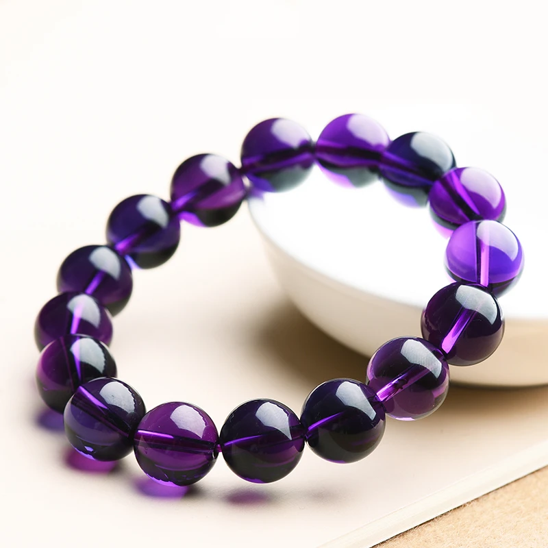 非金属布艺手链 【智慧】天然紫体晶手链 乌拉圭紫手串男女 配证书