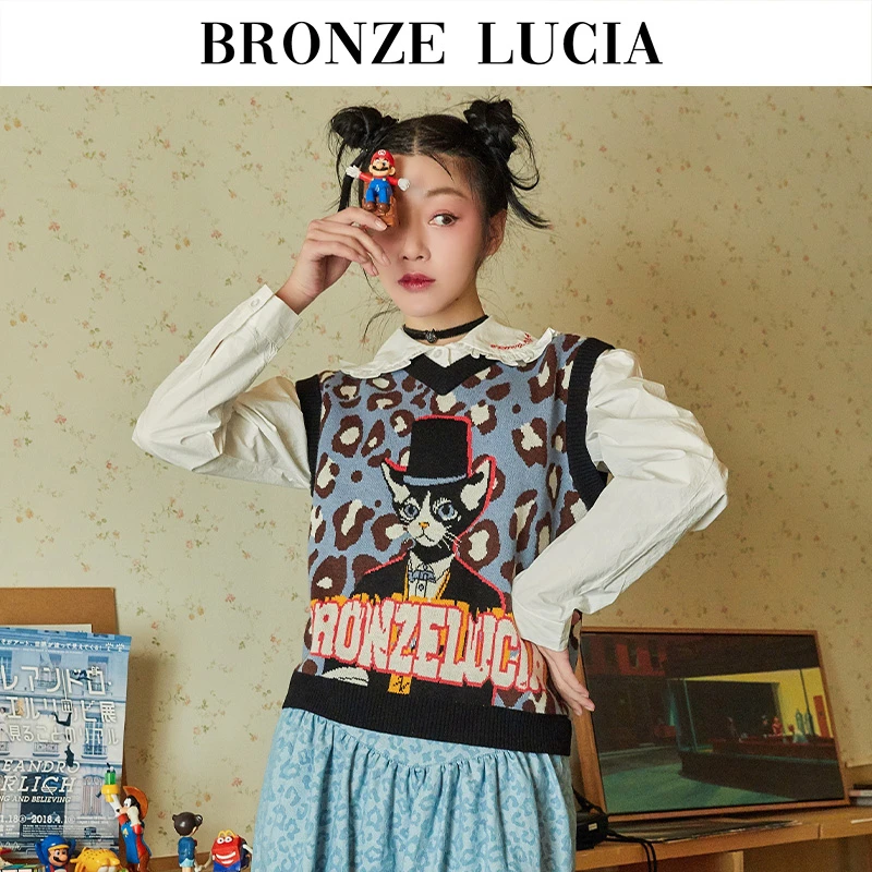 Bronze Lucia毛衣羊毛背心针织马甲女设计BLMYBX026