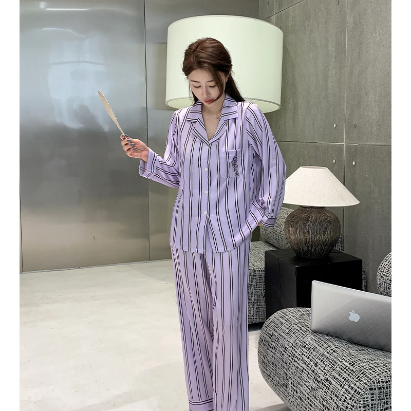 莫里伊【紫色条纹海马】小众潮牌时尚设计休闲可外穿睡衣家居服
