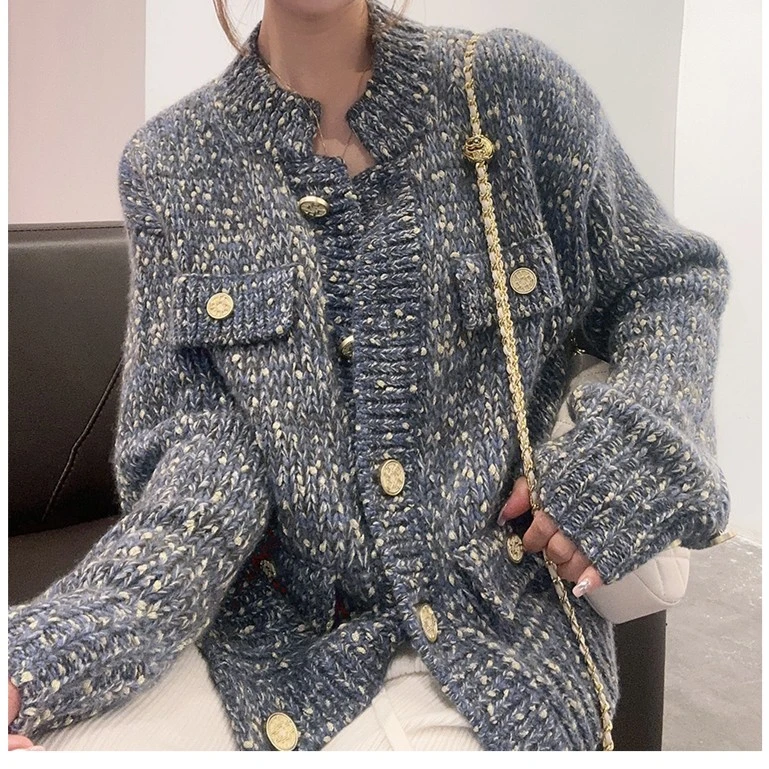 【杰娜洋奢华爆款】230708高定小香风意大利进口雪花纱纯羊绒开衫
