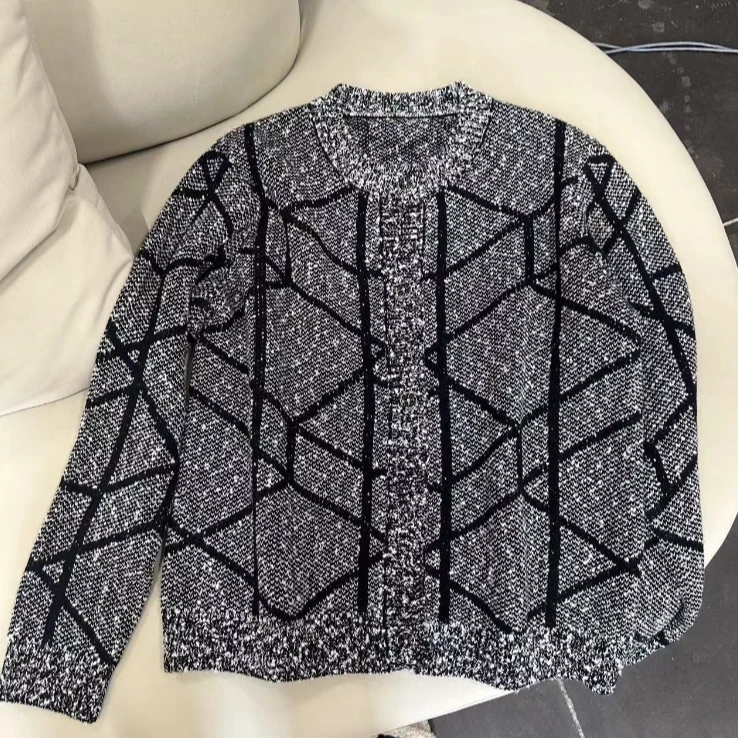 【百分百山羊绒】轻奢241463-100羊绒慵懒风时尚圆领单排扣外套