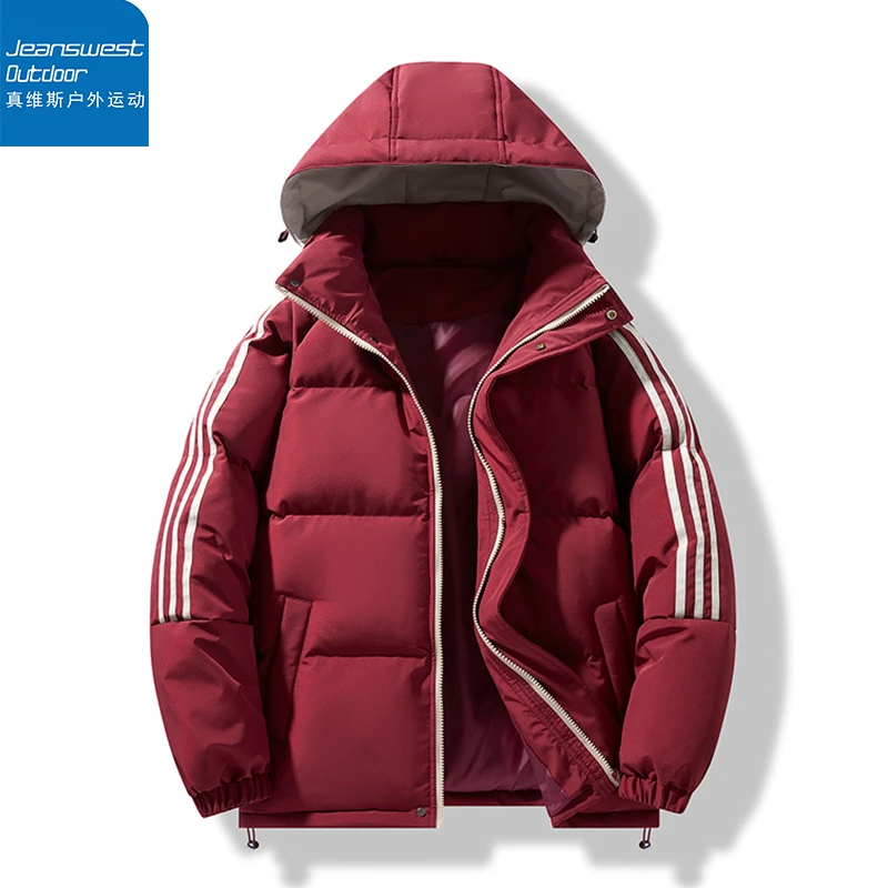 真维斯户外运动秋冬季新款潮流加厚连帽棉衣男女棉服外套加厚棉袄