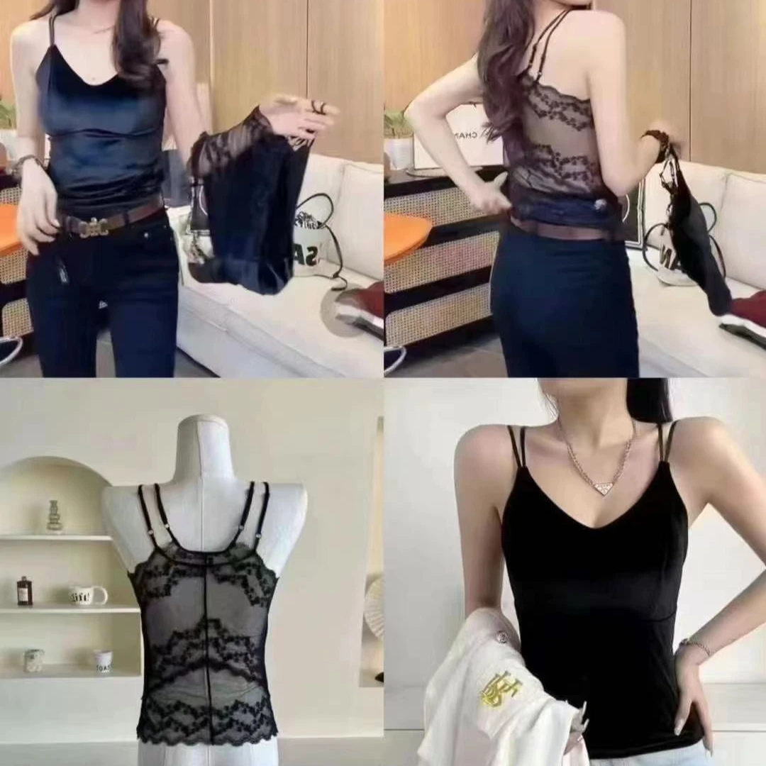 丝绒时尚性感蕾丝美背(肩带可调节）