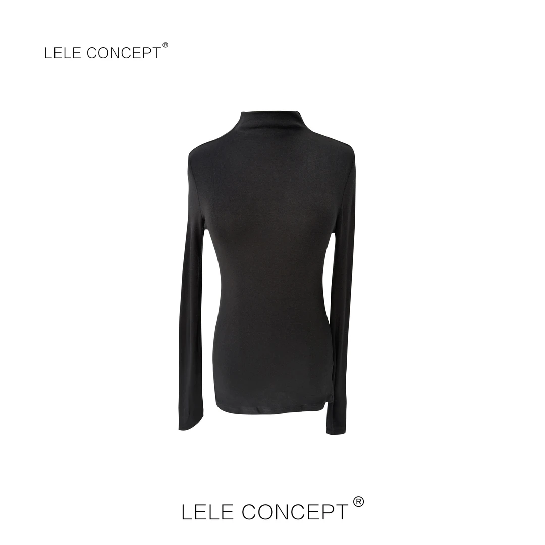 LELE CONCEPT丨「如一」净色半高领打底衫修身套头气质S0586